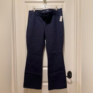 NWT Old Navy Navy Blue Pixie Flare Wide Leg Officewear Trousers Pants High Waist